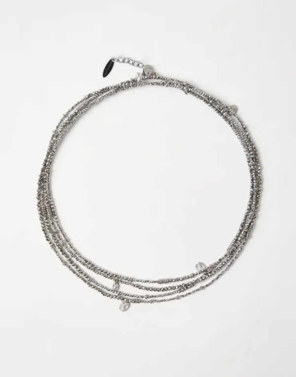 Brunello Cucinelli Armband aus Hämatit und 925 Sterlingsilber | Damen Event-dressing