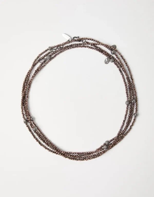 Brunello Cucinelli Armband aus Hämatit und 925 Sterlingsilber | Damen Event-dressing