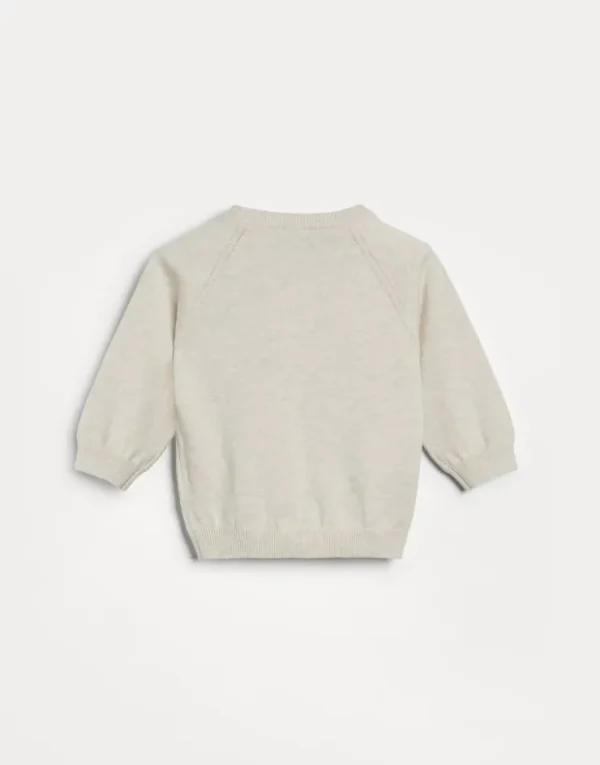 Brunello Cucinelli Baby Bernie-Baumwollpullover in Jacquardstrick mit Knöpfen | Kinder Newborn (0-24 Monate)