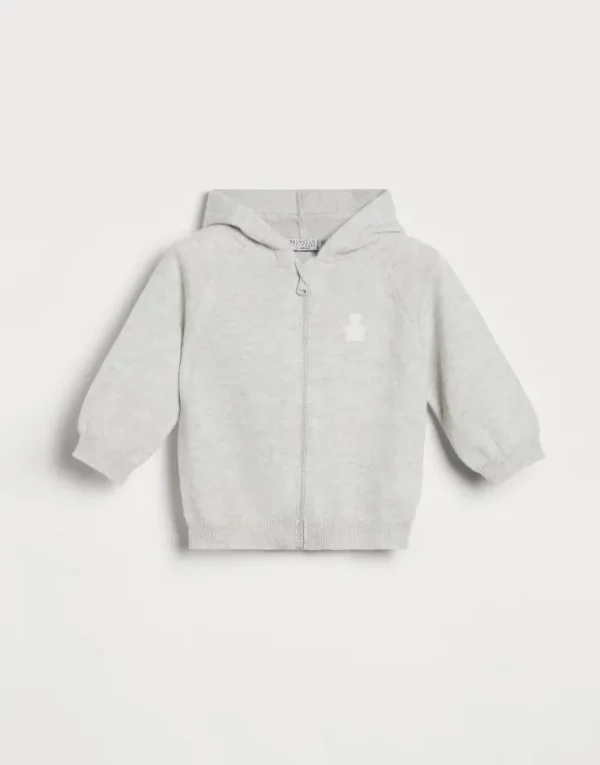 Brunello Cucinelli Baby Bernie-Cardigan aus Kaschmir mit Reißverschluss und Kapuze | Kinder Newborn (0-24 Monate)