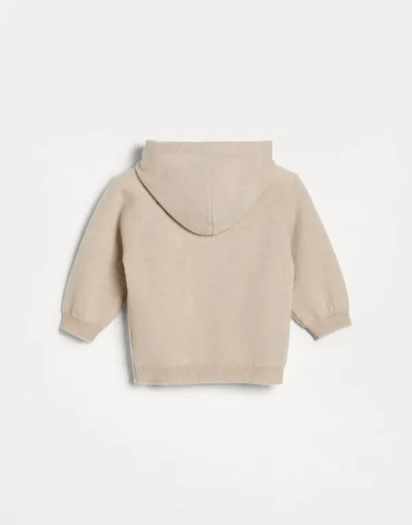 Brunello Cucinelli Baby Bernie-Cardigan aus Kaschmir mit Reißverschluss und Kapuze | Kinder Newborn (0-24 Monate)