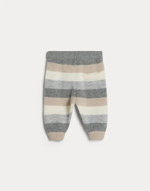 Brunello Cucinelli Baby Bernie-Hose aus gestreiftem Kaschmirstrick | Kinder Newborn (0-24 Monate)