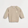 Brunello Cucinelli Baby Bernie-Pullover aus Kaschmir in Zopfstrick mit Knöpfen | Kinder Newborn (0-24 Monate)