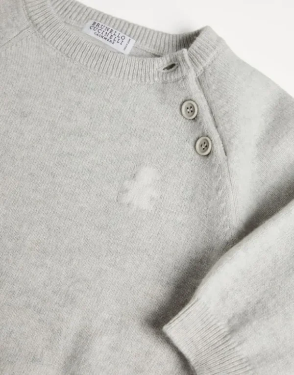 Brunello Cucinelli Baby Bernie-Pullover aus Kaschmir mit Knöpfen | Kinder Newborn (0-24 Monate)