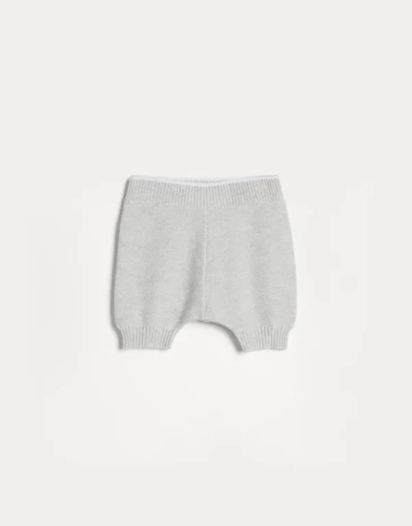 Brunello Cucinelli Baby Bernie-Shorts aus Baumwollstrick in Wabenmuster | Kinder Newborn (0-24 Monate)