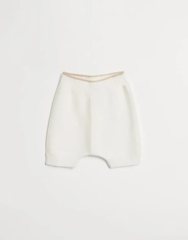 Brunello Cucinelli Baby Bernie-Shorts aus Baumwollstrick in Wabenmuster | Kinder Newborn (0-24 Monate)