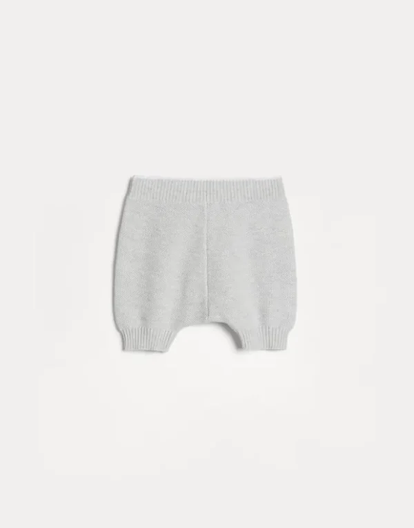 Brunello Cucinelli Baby Bernie-Shorts aus Baumwollstrick in Wabenmuster | Kinder Newborn (0-24 Monate)