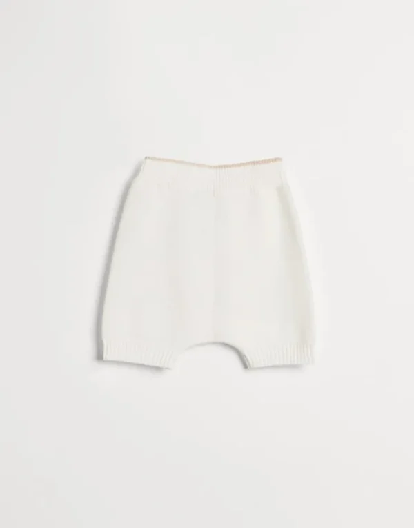 Brunello Cucinelli Baby Bernie-Shorts aus Baumwollstrick in Wabenmuster | Kinder Newborn (0-24 Monate)