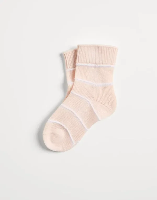 Brunello Cucinelli Baby Bernie-Socken aus gestreiftem Baumwollstrick | Kinder Newborn (0-24 Monate)