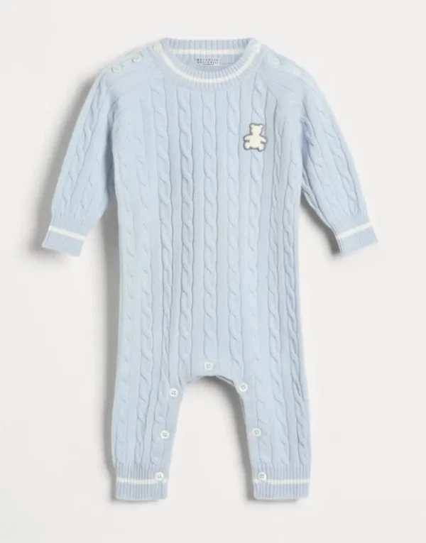 Brunello Cucinelli Baby Bernie-Strampler aus Kaschmir in Zopfstrick | Kinder Newborn (0-24 Monate)