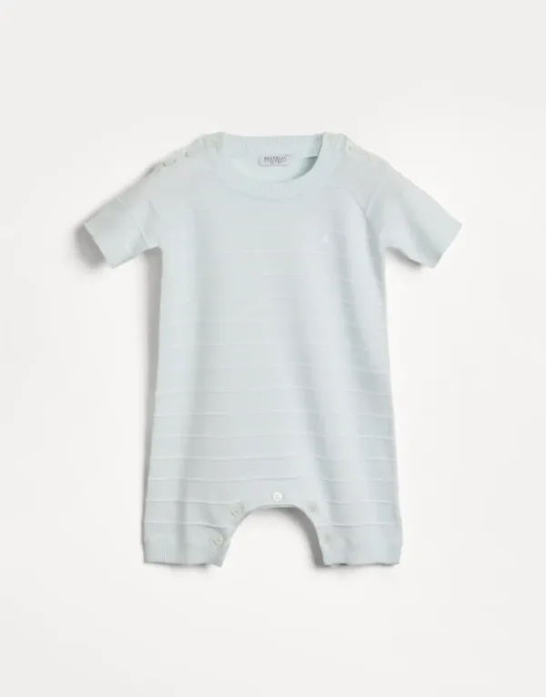 Brunello Cucinelli Baby Bernie-Strampler aus leichtem gestreiftem Baumwollstrick | Kinder Newborn (0-24 Monate)