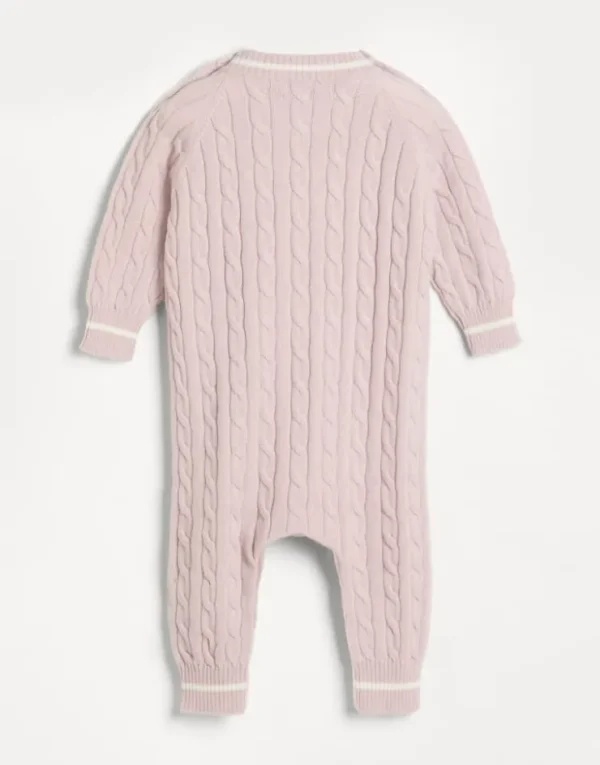 Brunello Cucinelli Baby Bernie-Strampler aus Kaschmir in Zopfstrick | Kinder Newborn (0-24 Monate)