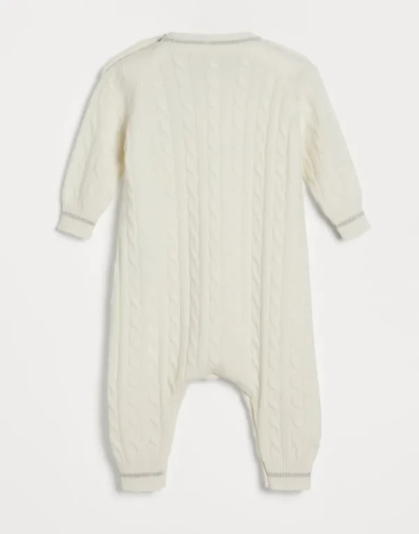 Brunello Cucinelli Baby Bernie-Strampler aus Kaschmir in Zopfstrick | Kinder Newborn (0-24 Monate)