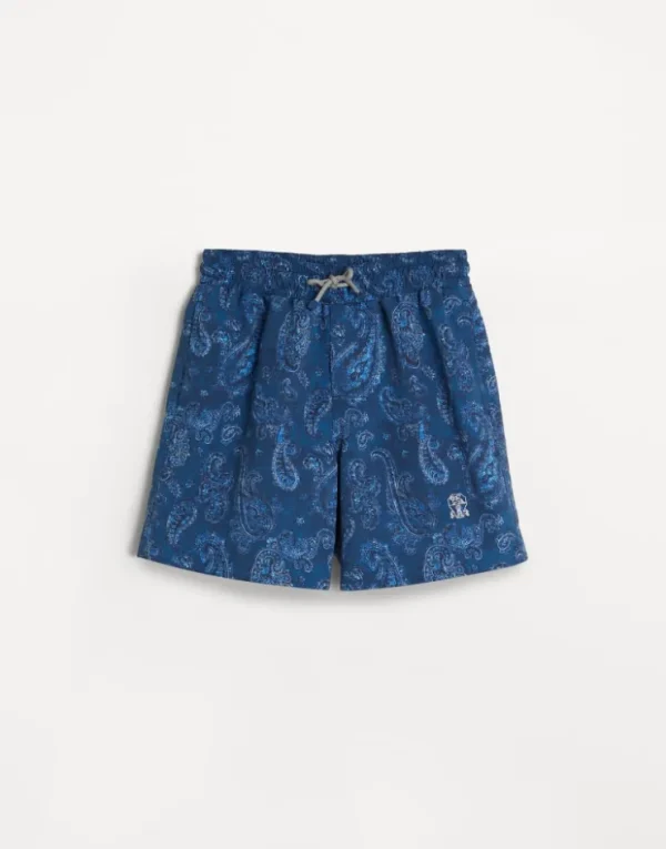 Brunello Cucinelli Badehose mit Paisleymuster | Kinder Accessoires