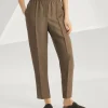 Brunello Cucinelli Baggy Pull-Up-Hose aus Fluid-Twill in Viskose und Leinen | Damen Hosen