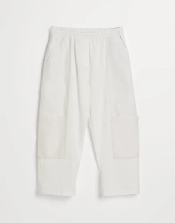 Brunello Cucinelli Baggy Utility-Hose aus leichtem Baumwollsweat mit Stretch | Kinder Travelwear