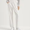 Brunello Cucinelli Baggy-Hose aus Baumwollcover mit Stretch mit Shiny Bartack | Damen Hosen