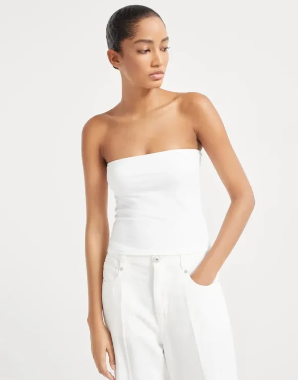 Brunello Cucinelli Bandeau-Top aus Baumwolljersey mit Stretch | Damen T-shirts & Tops