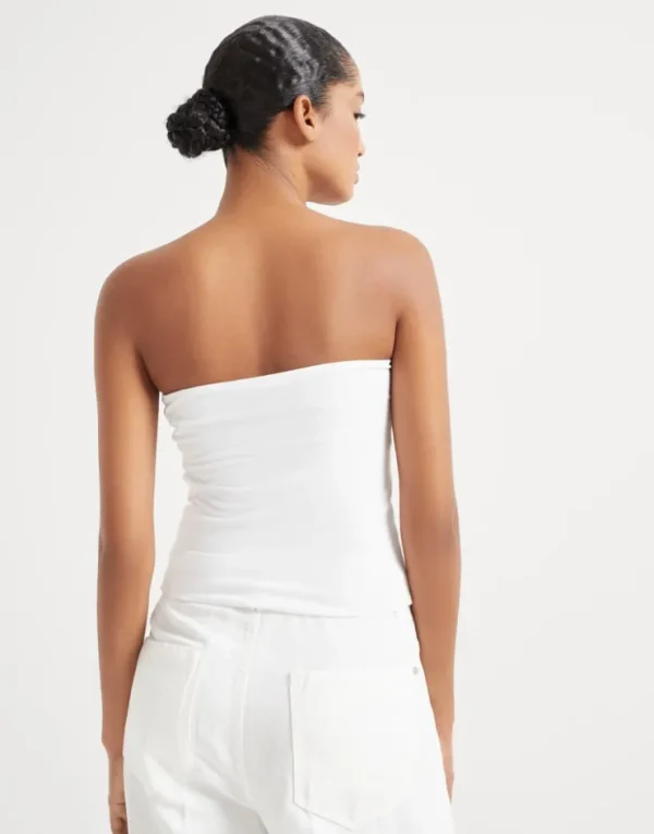 Brunello Cucinelli Bandeau-Top aus Baumwolljersey mit Stretch | Damen T-shirts & Tops