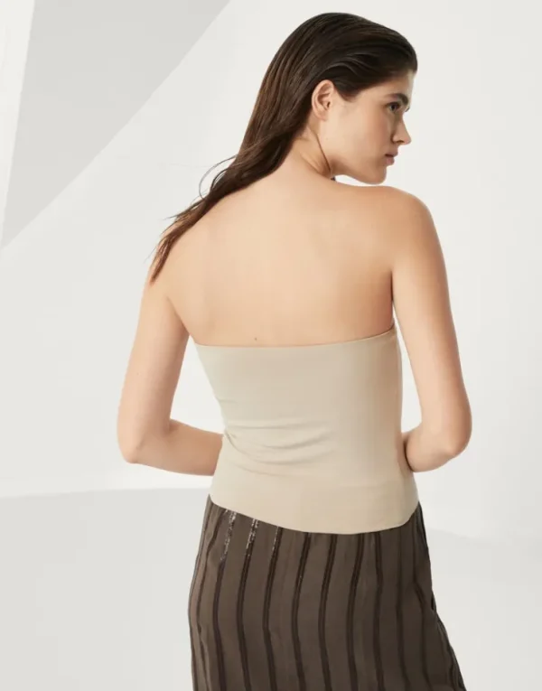 Brunello Cucinelli Bandeau-Top aus Baumwolljersey mit Stretch | Damen T-shirts & Tops