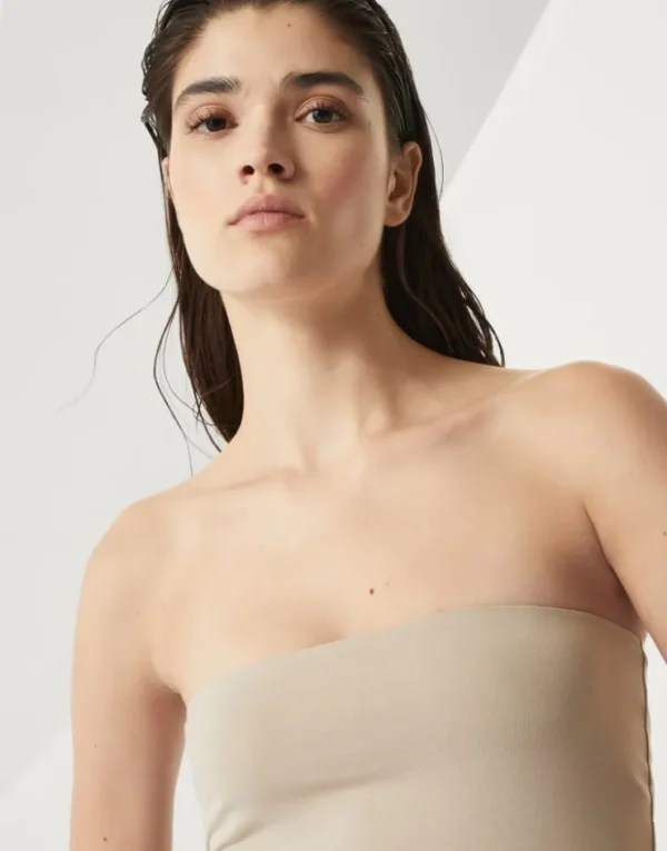 Brunello Cucinelli Bandeau-Top aus Baumwolljersey mit Stretch | Damen T-shirts & Tops