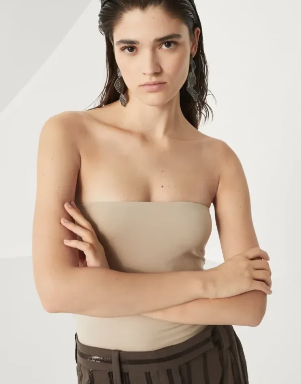 Brunello Cucinelli Bandeau-Top aus Baumwolljersey mit Stretch | Damen T-shirts & Tops