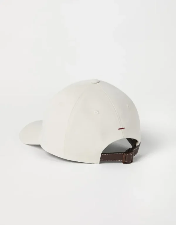 Brunello Cucinelli Baseballcap aus Gabardine aus Baumwollzwirn mit Stickerei | Herren Hüte