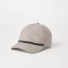 Brunello Cucinelli Baseballcap aus gestreiftem Twill in Baumwolle und Leinen mit Shiny Band | Damen Hüte