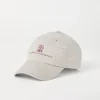 Brunello Cucinelli Baseballcap aus Köper in Leinen, Wolle und Seide mit gesticktem Logo | Herren Hüte