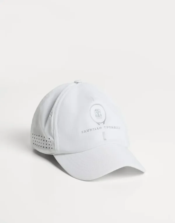 Brunello Cucinelli Baseballcap aus leichtem Techno-Stoff mit Tennis-Logo | Kinder Accessoires