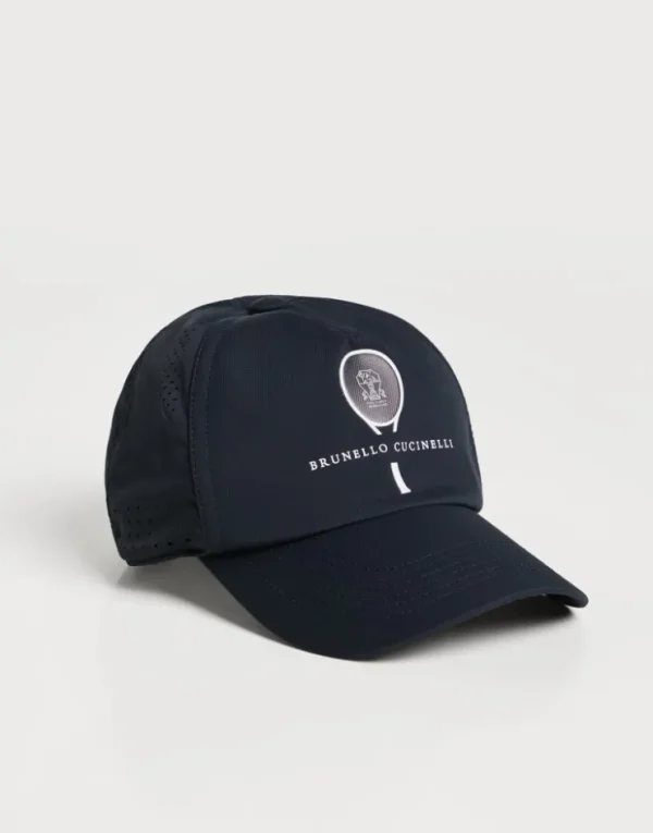 Brunello Cucinelli Baseballcap aus leichtem Techno-Stoff mit Tennis-Logo | Kinder Accessoires