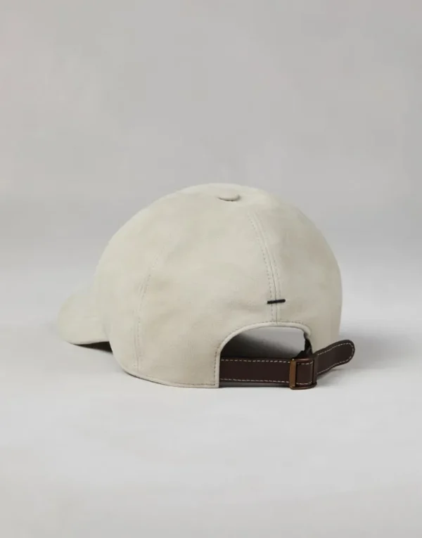 Brunello Cucinelli Baseballcap aus leichtem Veloursleder mit gesticktem Logo | Herren Hüte