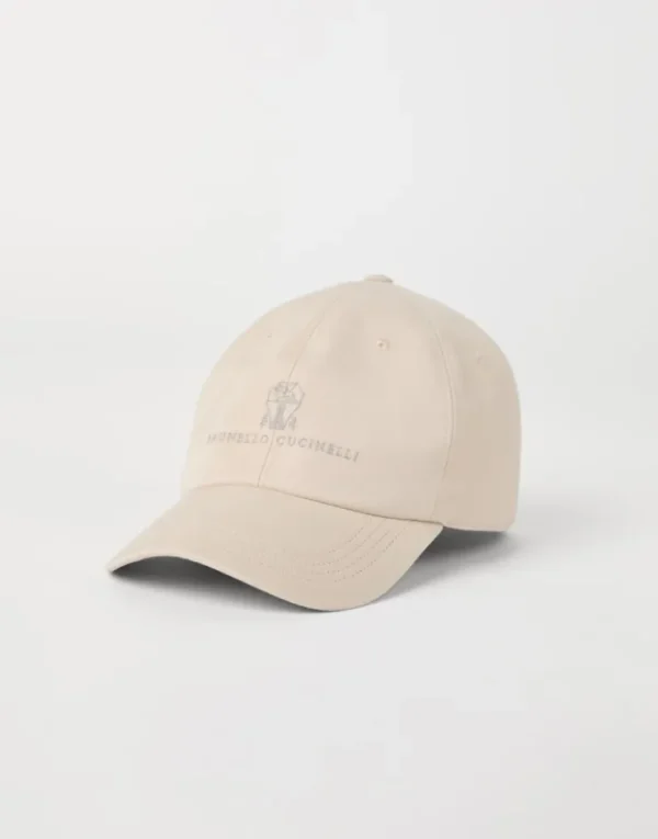 Brunello Cucinelli Baseballcap aus stückgefärbtem Gabardine aus Baumwollzwirn mit gesticktem Logo | Herren Hüte