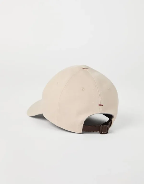 Brunello Cucinelli Baseballcap aus stückgefärbtem Gabardine aus Baumwollzwirn mit gesticktem Logo | Herren Hüte