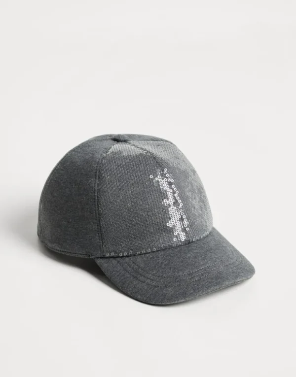 Brunello Cucinelli Baseballcap aus Sweatstoff mit Dazzling-Stickerei | Kinder Accessoires