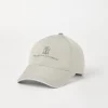 Brunello Cucinelli Baseballcap aus wasserabweisender Mikrofaser mit gesticktem Logo | Herren Hüte