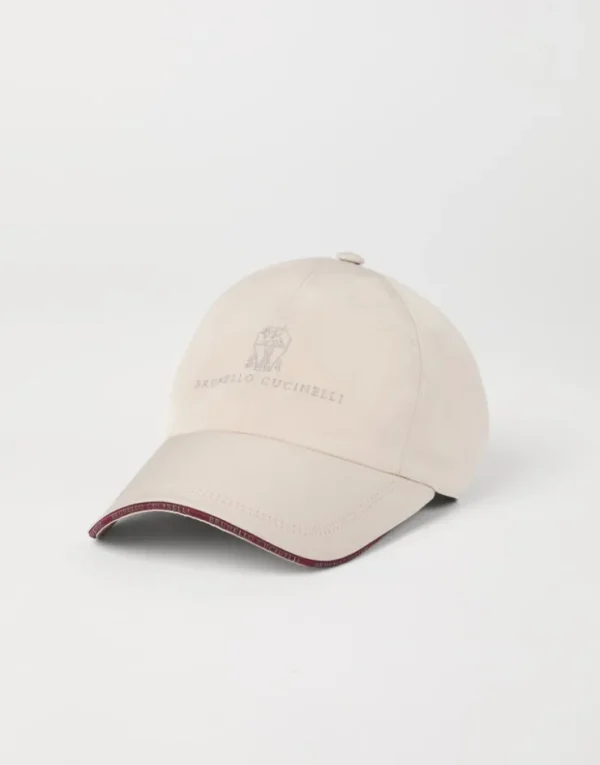 Brunello Cucinelli Baseballcap aus wasserabweisender Mikrofaser mit gesticktem Logo | Herren Hüte