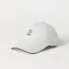 Brunello Cucinelli Baseballcap aus wasserabweisender Mikrofaser mit Kontrastdetails und gesticktem Logo | Herren Hüte