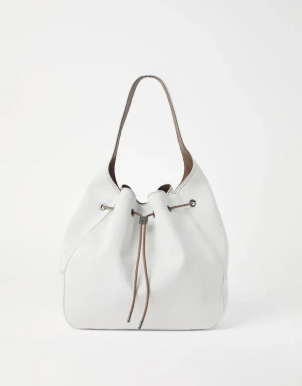 Brunello Cucinelli BC Duo Bucket-Bag aus Gabardine in Baumwolle und Leinen mit Monili | Damen Umhängetaschen & Rucksäcke