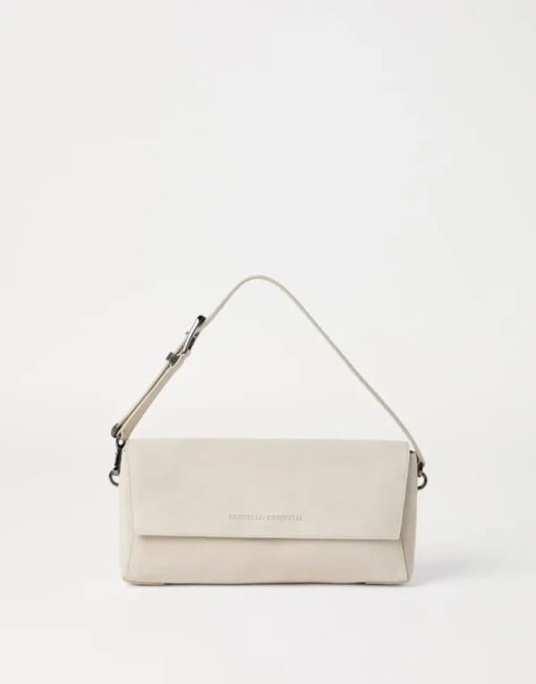 Brunello Cucinelli BC Duo Clutch aus Veloursleder mit Monili | Damen Umhängetaschen & Rucksäcke