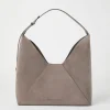 Brunello Cucinelli BC Duo Hobo-Bag aus Kalbsveloursleder | Damen Handtaschen & Shopper