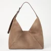 Brunello Cucinelli BC Duo Hobo-Bag aus Kalbsveloursleder | Damen Handtaschen & Shopper