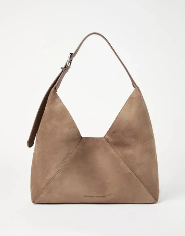 Brunello Cucinelli BC Duo Hobo-Bag aus Kalbsveloursleder | Damen Handtaschen & Shopper