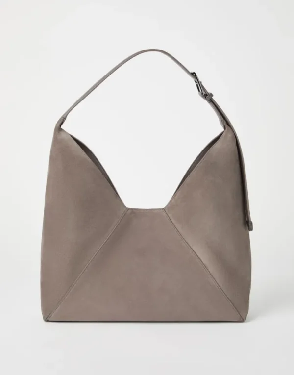 Brunello Cucinelli BC Duo Hobo-Bag aus Kalbsveloursleder | Damen Handtaschen & Shopper