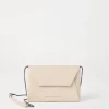 Brunello Cucinelli BC Duo Pochette aus genarbtem Leder mit Precious Chain | Damen Kleinleder