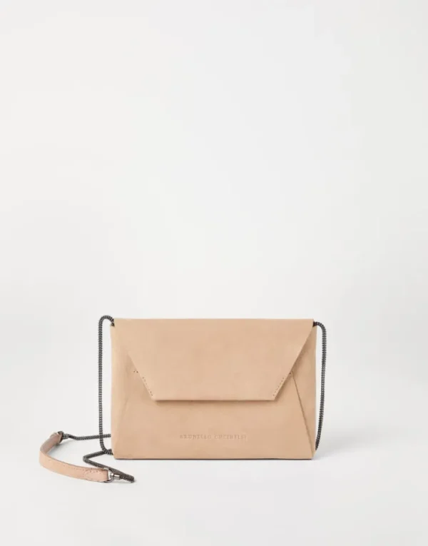 Brunello Cucinelli BC Duo-Pochette aus Veloursleder mit Precious Chain | Damen Mini-taschen & Clutches