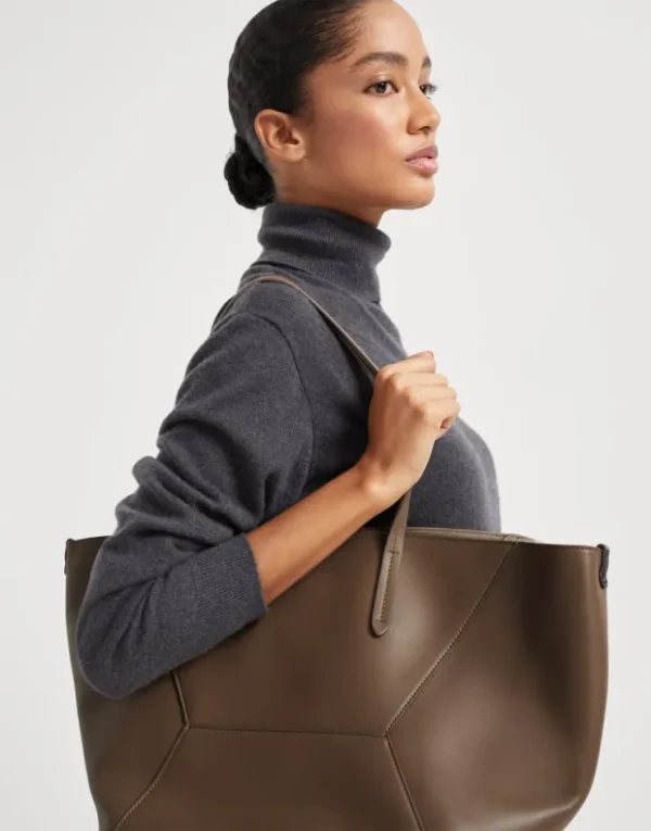 Brunello Cucinelli BC Duo-Tasche aus Kalbsleder mit Monili | Damen Handtaschen & Shopper