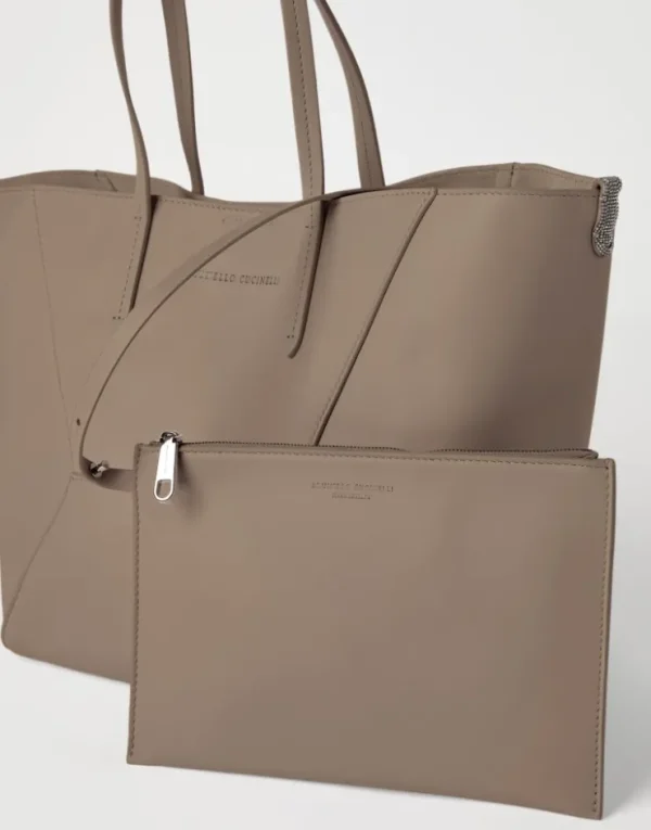 Brunello Cucinelli BC Duo-Tasche aus Kalbsleder mit Monili | Damen Handtaschen & Shopper