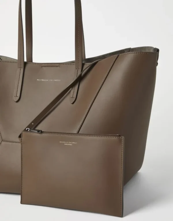 Brunello Cucinelli BC Duo-Tasche aus Kalbsleder mit Monili | Damen Handtaschen & Shopper