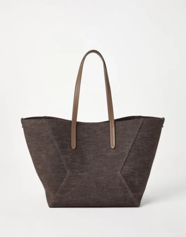 Brunello Cucinelli BC Duo-Tasche aus No-Fade-Denim mit Monili | Damen Handtaschen & Shopper